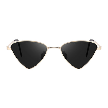 ROSHFORT Noir Apex gold triangular cat-eye sunglasses, front view