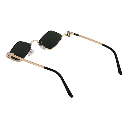 Gold G15 sunglasses at an angle showing the open top edge