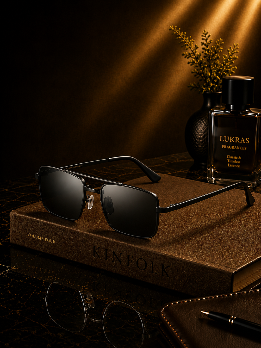 Unisex Classic Metal Frame Top Sunglasses