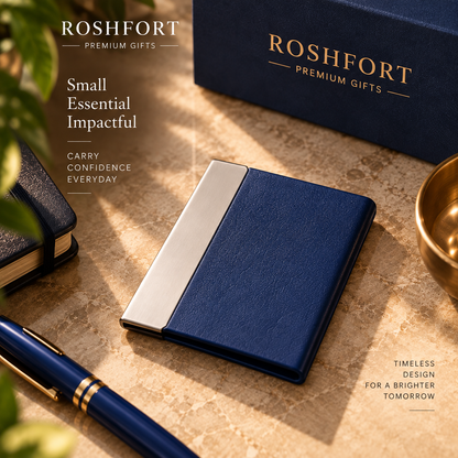 ROSHFORT Sapphire Five-Piece Gift Set | A5 Diary, Pen, Vacuum Flask, Card Holder & Keyring