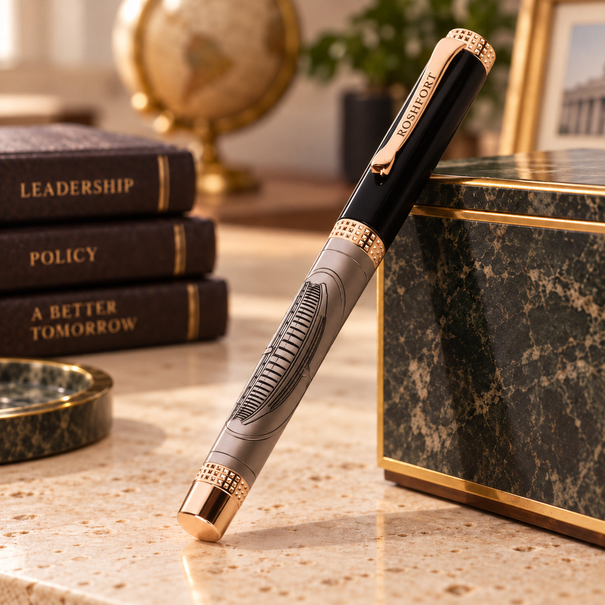 ROSHFORT Parliament Signature Roller Pen - Personalised with Your Name | Magnetic Cap