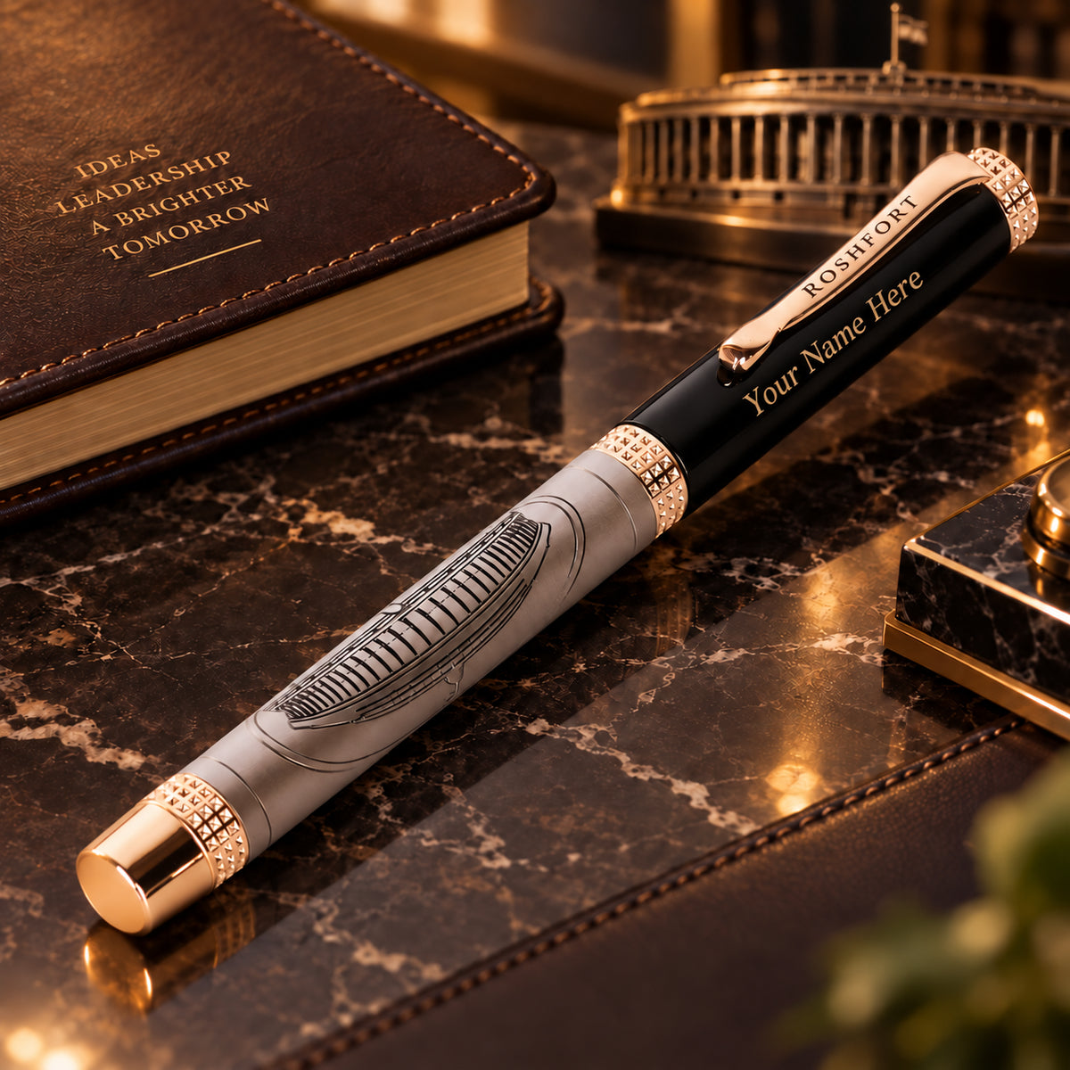 ROSHFORT Parliament Signature Roller Pen - Personalised with Your Name | Magnetic Cap