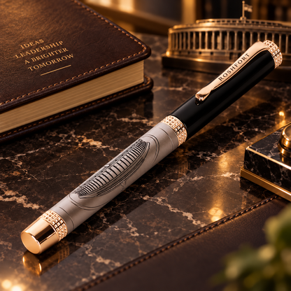 ROSHFORT Parliament Signature Roller Pen | Magnetic Cap, Parliament of India Engraving