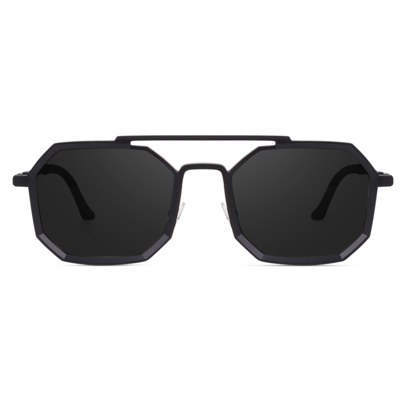 ROSHFORT Noir Hexa black sunglasses, front view