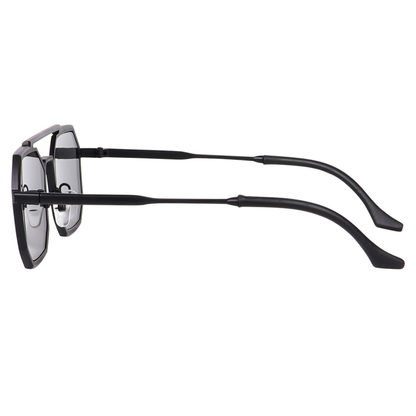 ROSHFORT Noir Hexa sunglasses, side view showing the temple arms