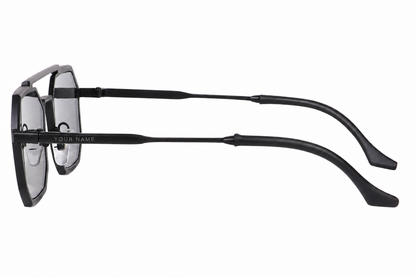 ROSHFORT Noir Hexa sunglasses side view with your name engraved on the temple