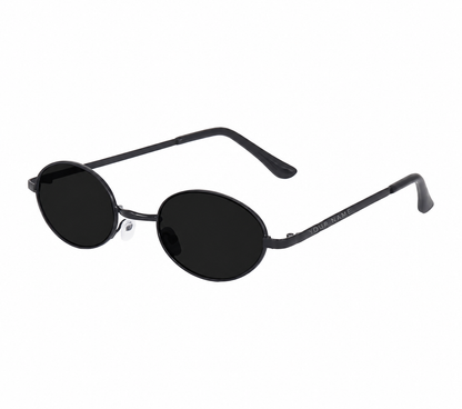 ROSHFORT Noir Oval personalised sunglasses with your name laser engraved on the right temple