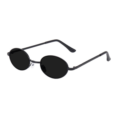 ROSHFORT Noir Oval sunglasses, three quarter view