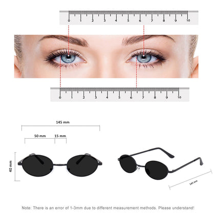 ROSHFORT Noir Oval sunglasses size guide