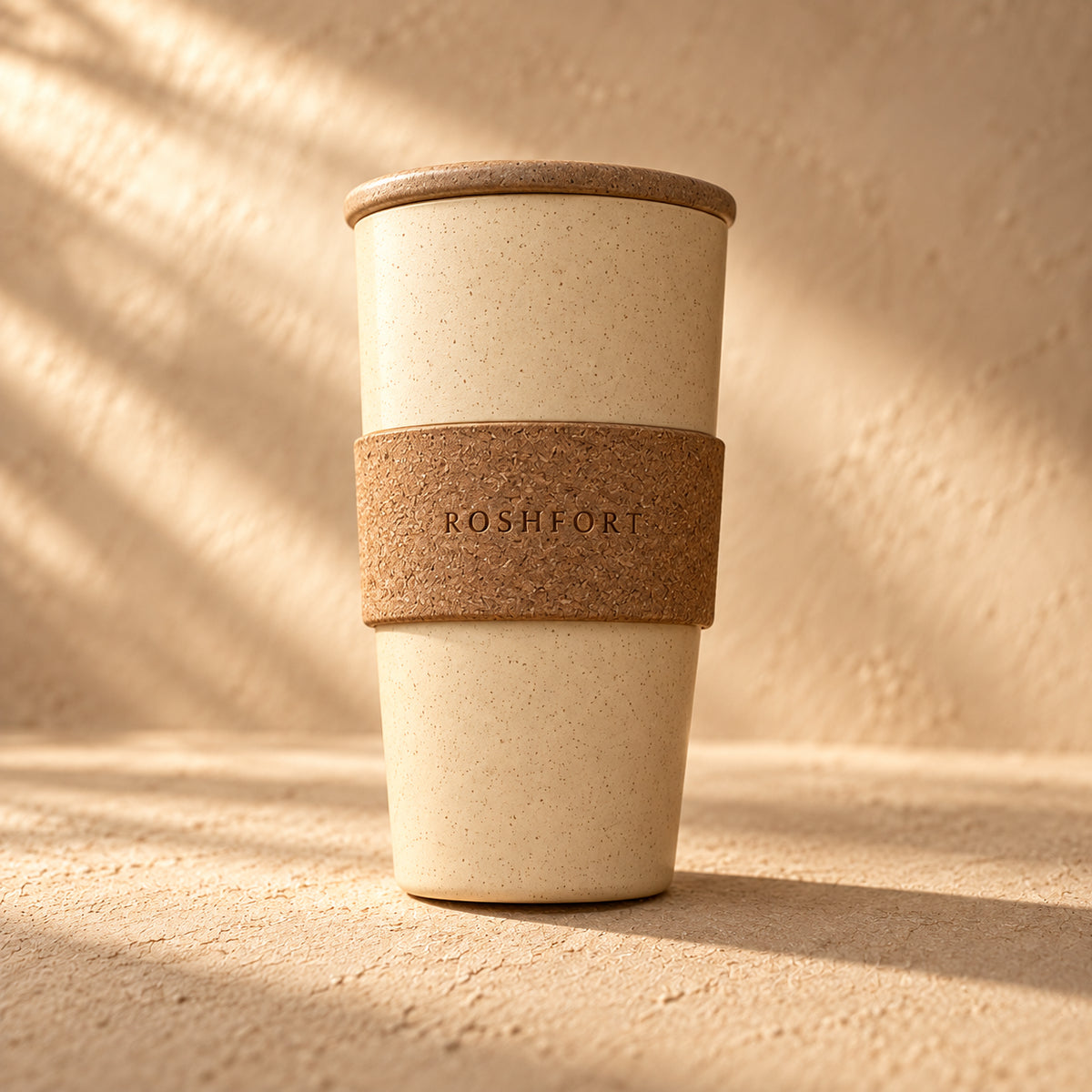 Bamboo tumbler with the cork grip band
